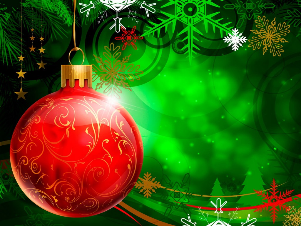 Tapetki świąteczne - Red_Christmas_Ball_1024_x_768.jpg