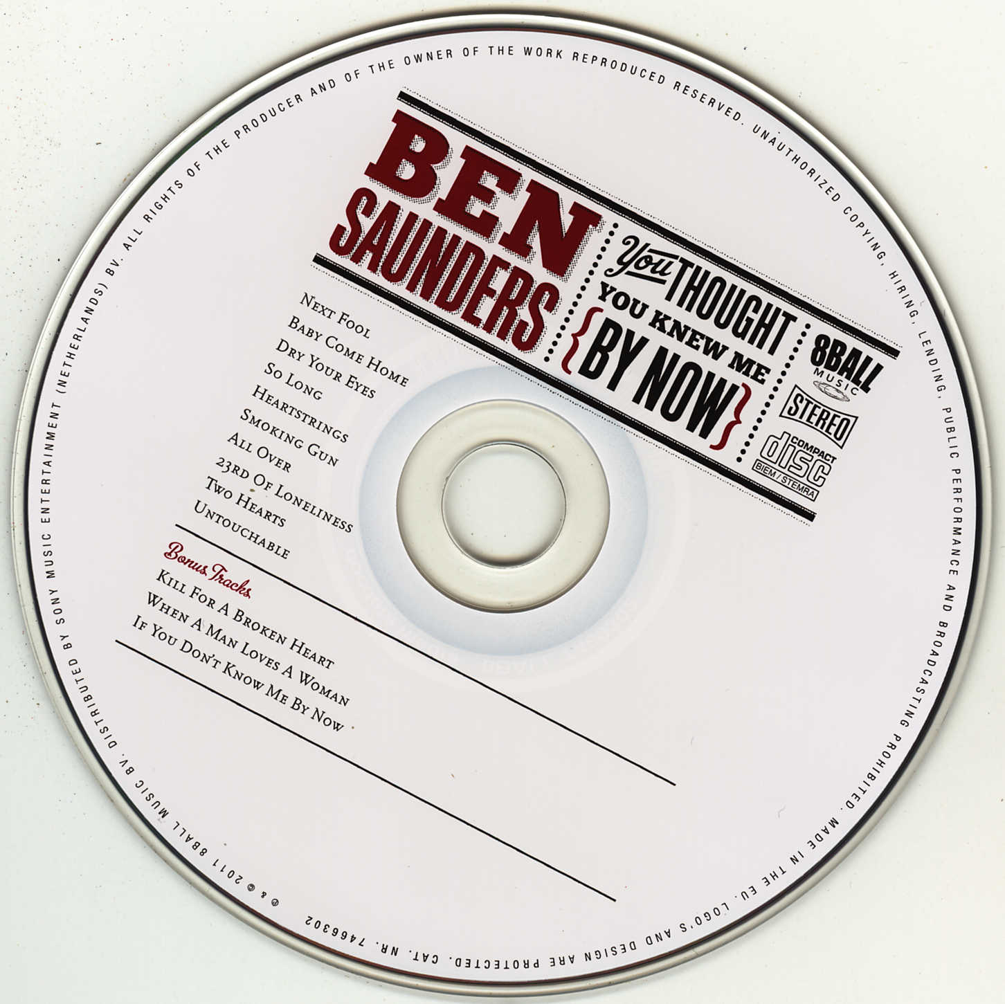 Music and Cover - Ben Saunders - You Thought You Knew Me By Now - CD.bmp