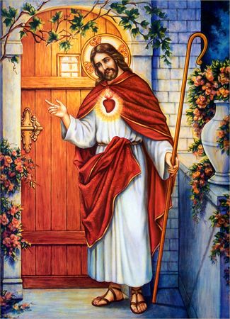 Pan Jezus obrazy i rzeźby - Jezus pukający do drzwi.jpg