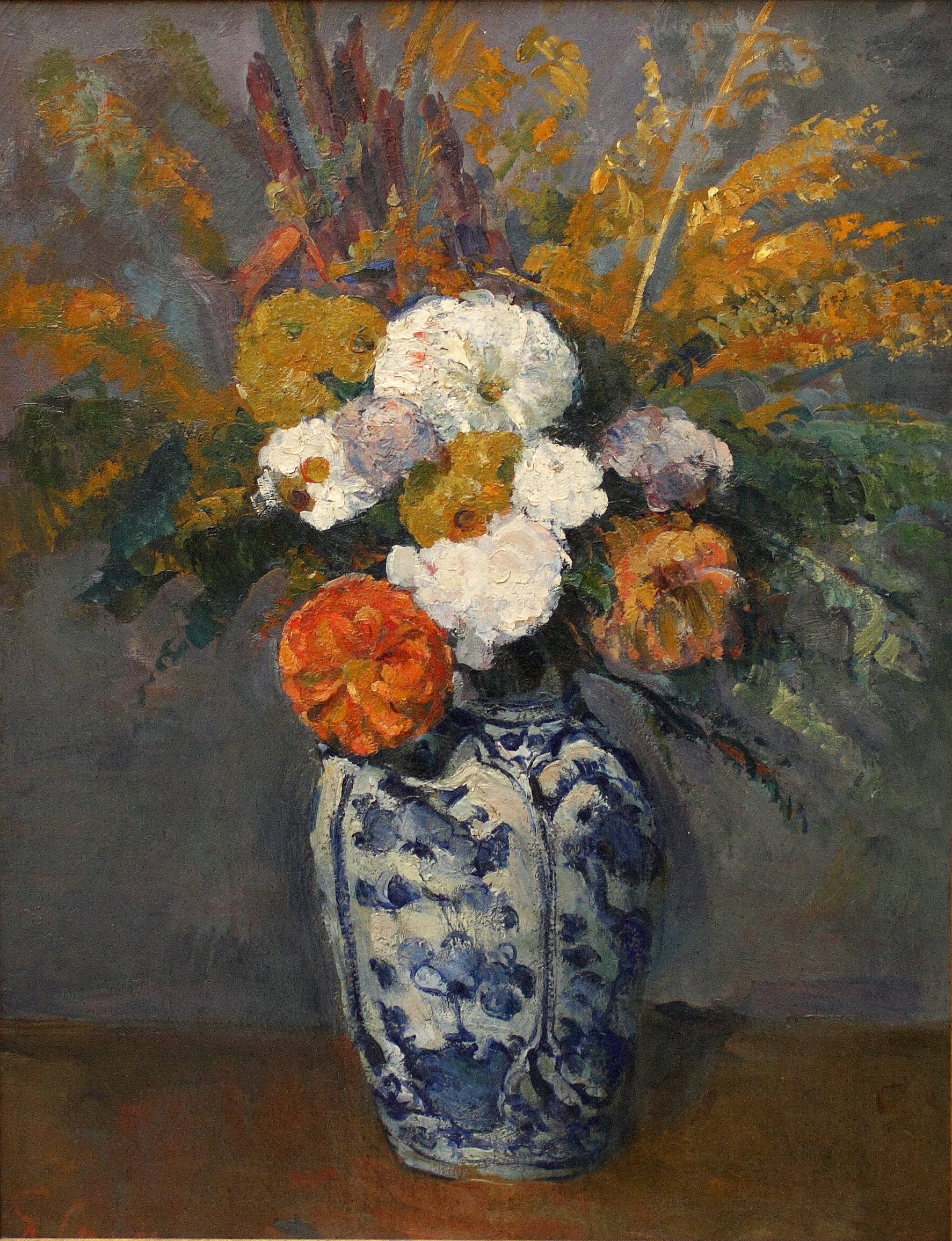 Paul Cezanne Paintings 1839-1906 Art nrg - Dahlias in the Delft Vase, 1873.jpg